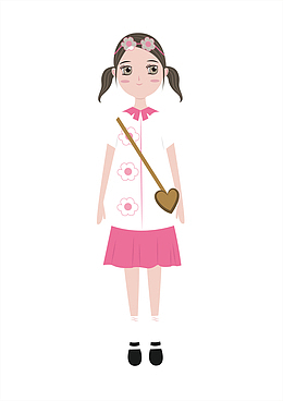 女孩麻布材料衣服