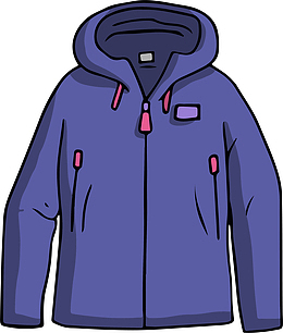 手绘蓝色衣服免抠图