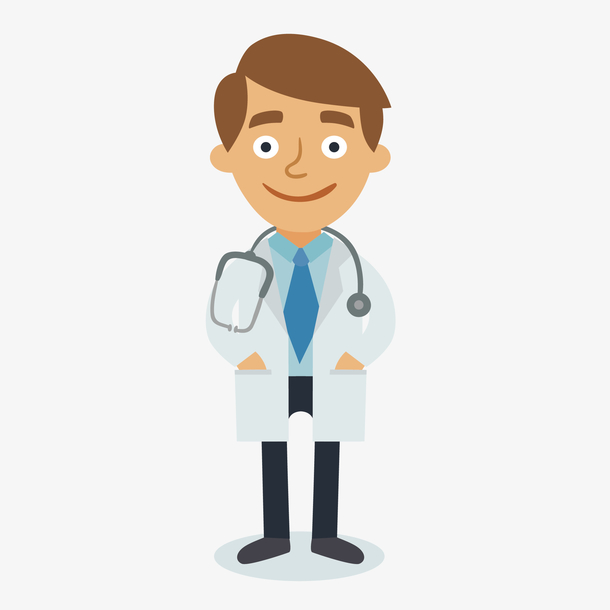 白色衣服卡通设计医生