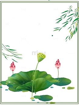 二十四节气立夏荷花边框
