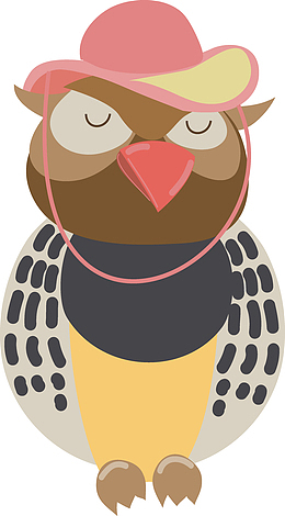 手绘卡通森林动物彩色小鸡插画