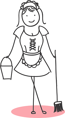 简笔画女仆装