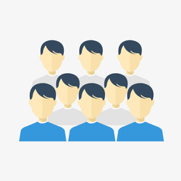 卡通手绘短发蓝色衣服男人