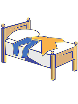 矢量图卧室家具aipng单人床矢量素材png手绘两张床aipng卡通床矢量图