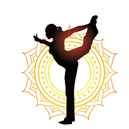 瑜伽单腿独立人物剪影矢量素材