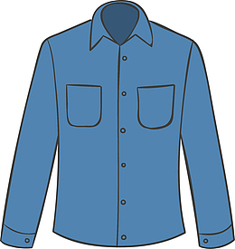 蓝色男士上衣服装矢量图