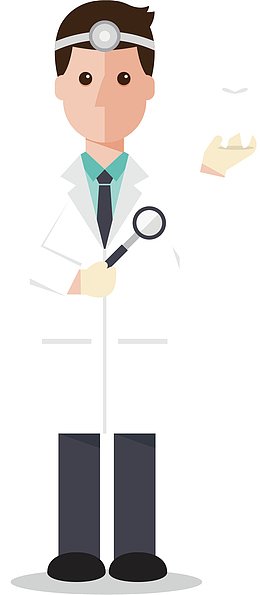 矢量看病的男医生