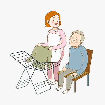 晾衣服的女人免抠图