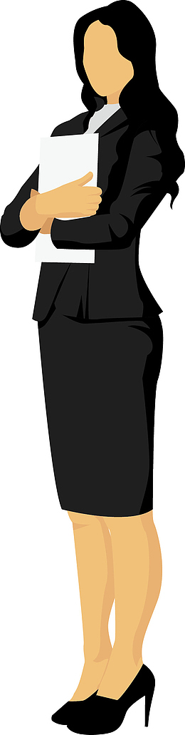 黑色西装女士矢量图