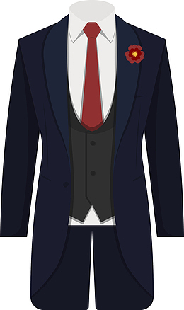 蓝色矢量西服素材图