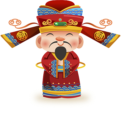 春节卡通呆萌财神爷