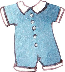 蓝色手绘小孩衣服