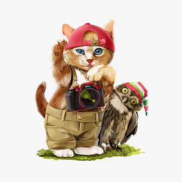 猫咪卡通免抠图素材_猫咪卡通免抠图图片元素-觅元素