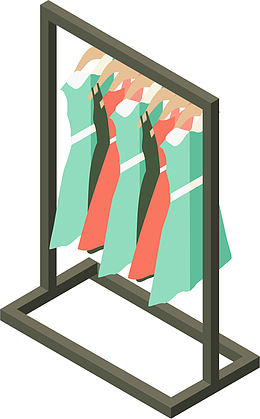服装小店衣服货架