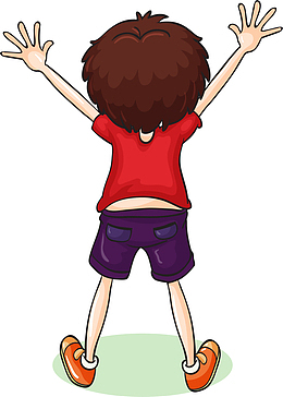 儿童节可爱男孩背影