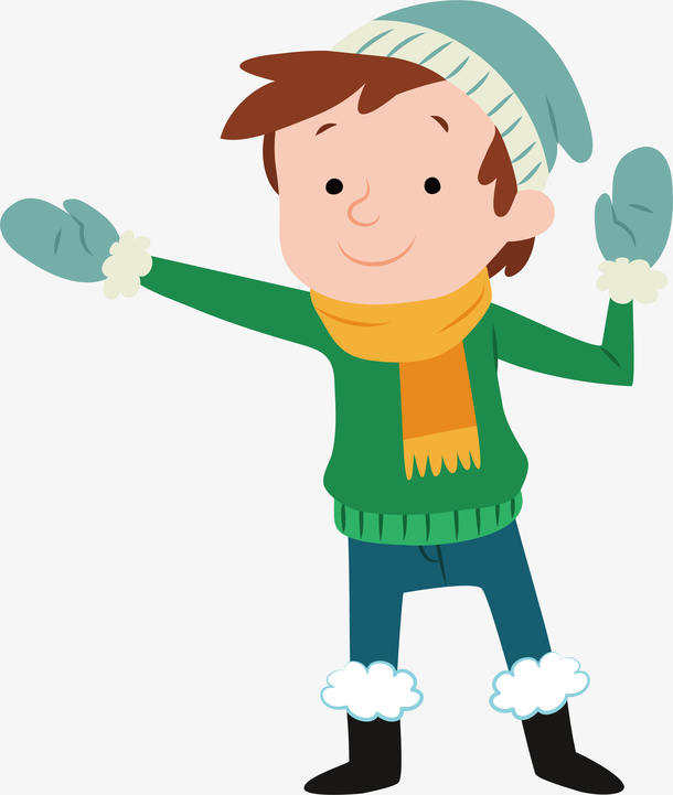 绿色衣服的小男孩