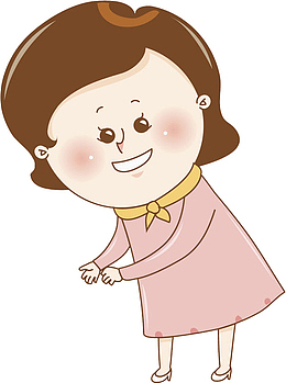 弯腰且微笑的妈妈