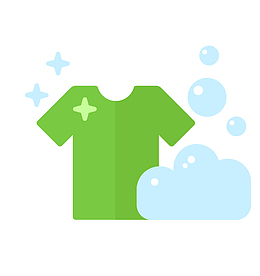 绿衣服清洁护理图标