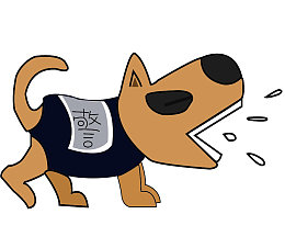 手绘灰色的警犬免抠图