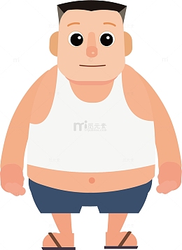 矢量图可爱的胖子
