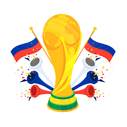 矢量卡通手绘世界杯奖杯元素免抠
