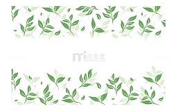 小清新绿色茶叶边框
