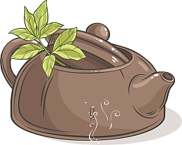 矢量图泡茶的精美壶