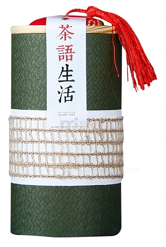 日式红色腰条茶叶罐包装礼盒