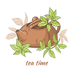 卡通茶壶素材背景