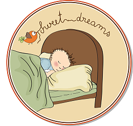黄色睡眠宝宝徽章