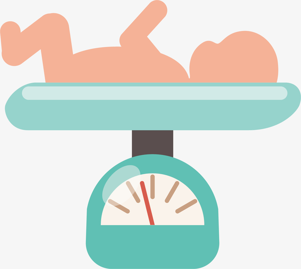 矢量图宝宝体重秤