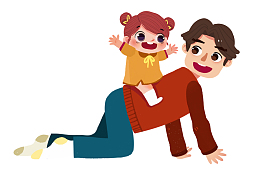 骑在爸爸背上的小孩PNG