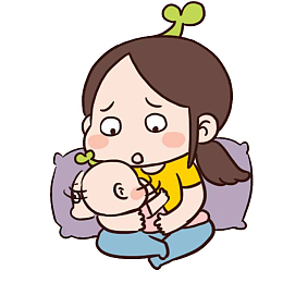 卡通宝宝吃母乳