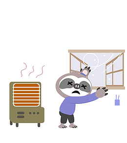 关窗户取暖的猴宝宝PNG下载