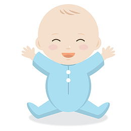 坐立可爱婴儿卡通插画