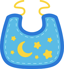 蓝色卡通夜空围兜