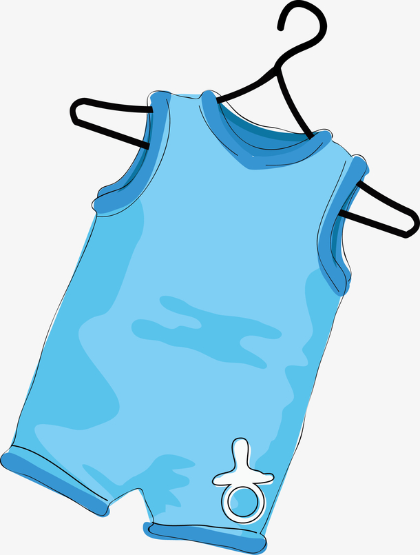 蓝色卡通服装素材图