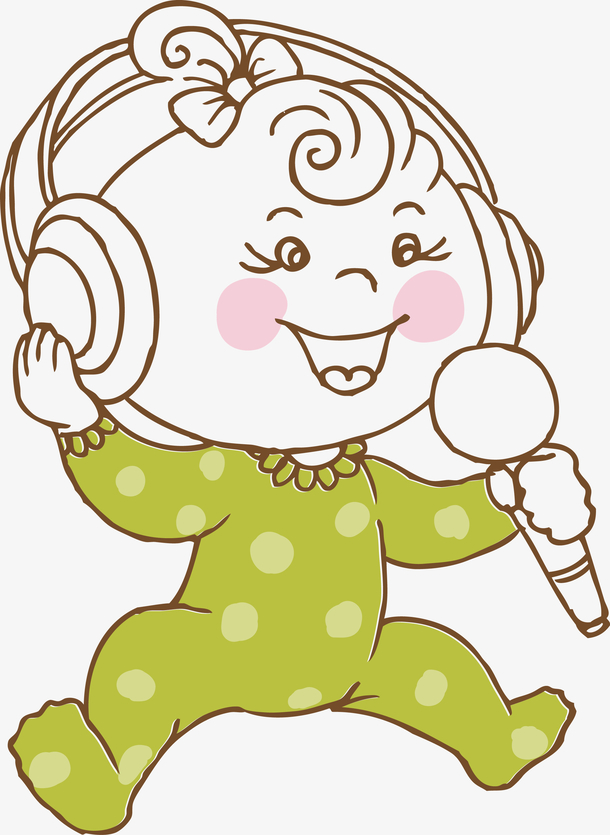 卡通唱歌的宝宝素材图