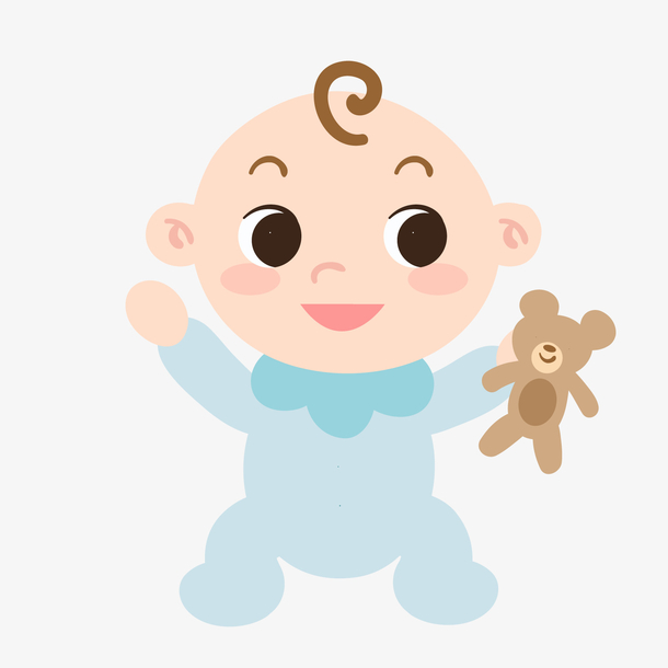 玩耍婴儿卡通插画免抠素材免费下载_觅元素51yuansu.com