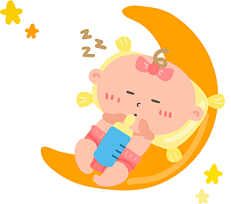 可爱沉睡奶瓶宝宝