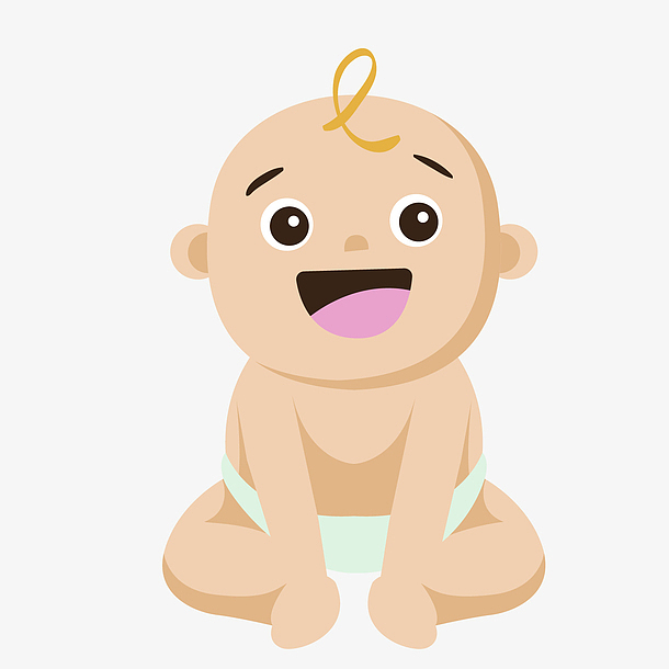 坐立婴儿卡通插画