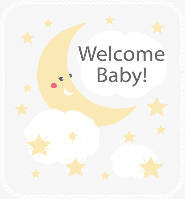 迎接婴儿星月花纹
