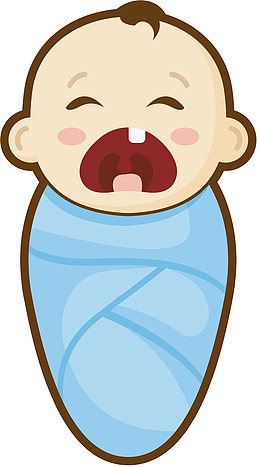 婴幼儿哭泣矢量襁褓