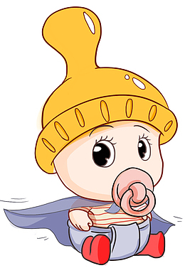 手绘含着奶嘴的婴儿插画素材