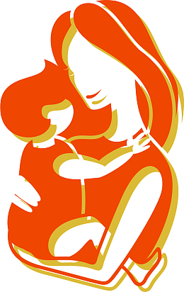 矢量母亲节母抱婴剪影3