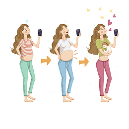 手绘孕妇图