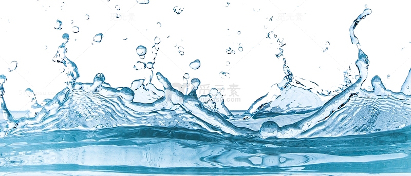 透明水滴和水