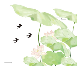 二十四节气之春分水墨荷花装饰