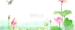 冰爽夏日荷花景色边框