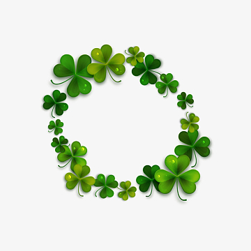 四叶草图案矢量图epspng圣帕特里克节四叶草卡通标签png幸运四叶草